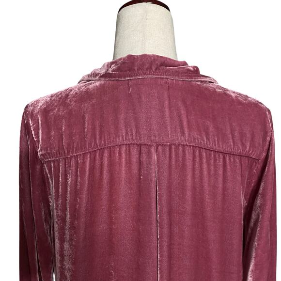 Velvet Graham Spencer Viscose Silk Long Sleeve Button Down L Pink Soft Cozy - Picture 7 of 13